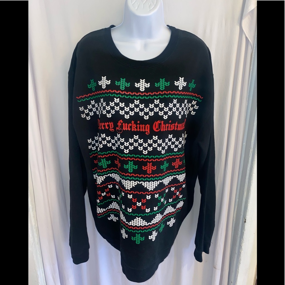 Ugly Christmas Sweater "Merry F Christmas" Size XL